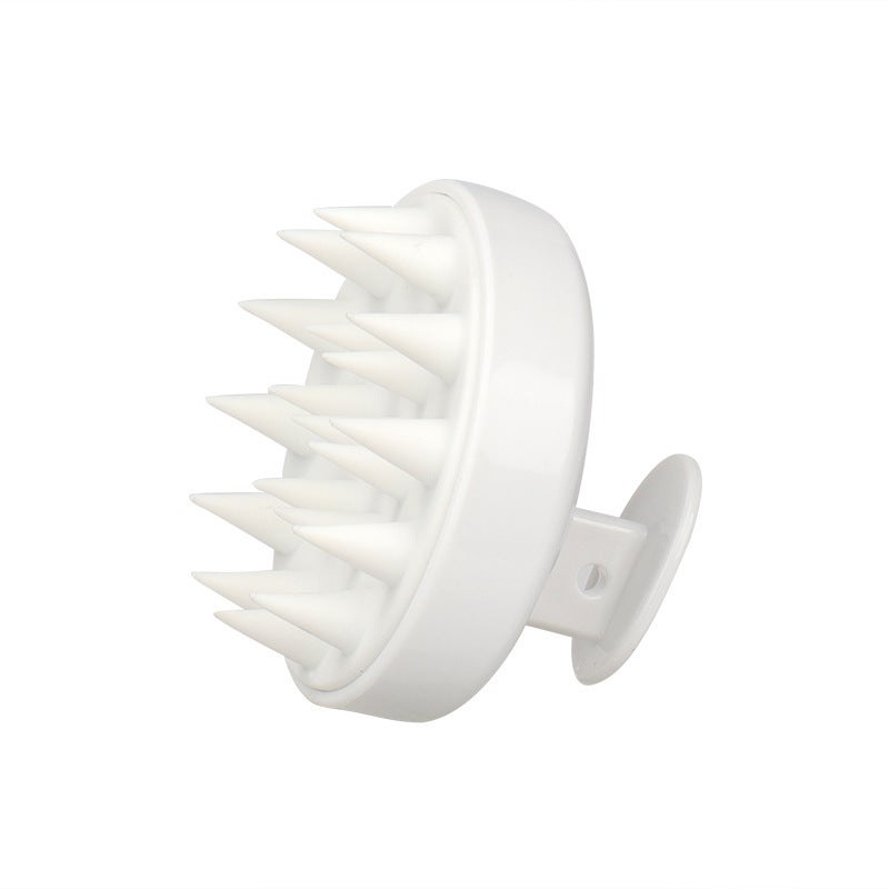 Silicone Scalp Massage Shampoo Brush Full white round hole