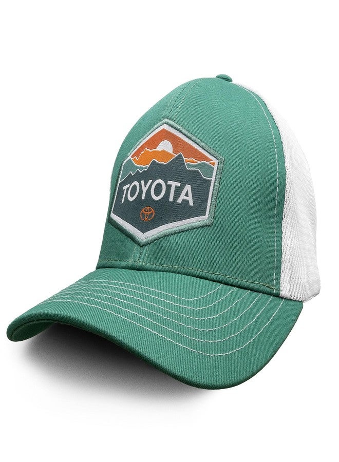 Tee Luv Toyota Car Emblem Mesh Back Baseball Hat (Turquoise/White) - Image 1