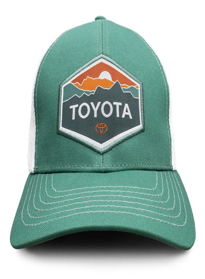 Tee Luv Toyota Car Emblem Mesh Back Baseball Hat (Turquoise/White) - Image 2
