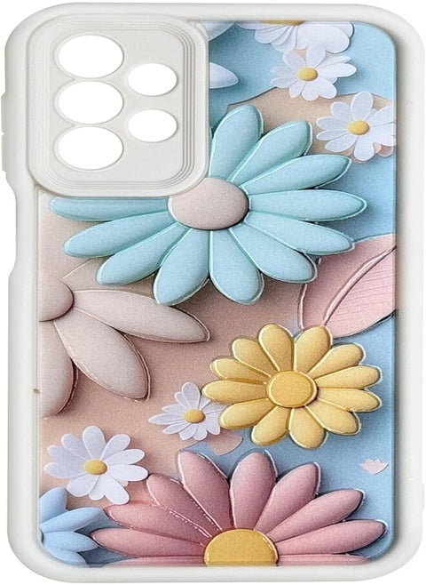 Silicon TPU Case Camera Protection with 3D Cheerful Prints For Samsung Galaxy A23 5G / A13 4G / A23 4G (Colorful Flowers)