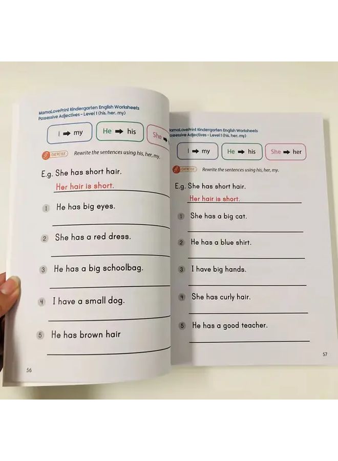 كتاب تدريبات نحو إنجليزي 344 صفحة مع دليل تعلم تفاعلي، رسوم توضيحية ملونة، أنشطة تعليمية ممتعة، أداة مساعدة تعليمية من مادة الورق، كتاب نحو إنجليزي للمعلمين - Image 5