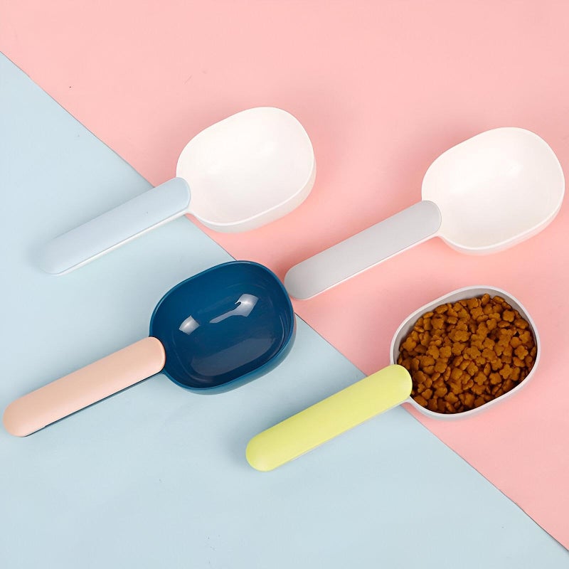 Pet food spoons-large colored plastic spoons and ladle clips for rice, 7.9 inch, ideal for the precise configuration of flour, whole grain, baking ingredients in kitchen or restaurant settings (4pcs) - Image 1