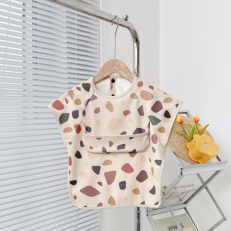 Baby Waterproof PU Feeding Bib Apron Geometry 