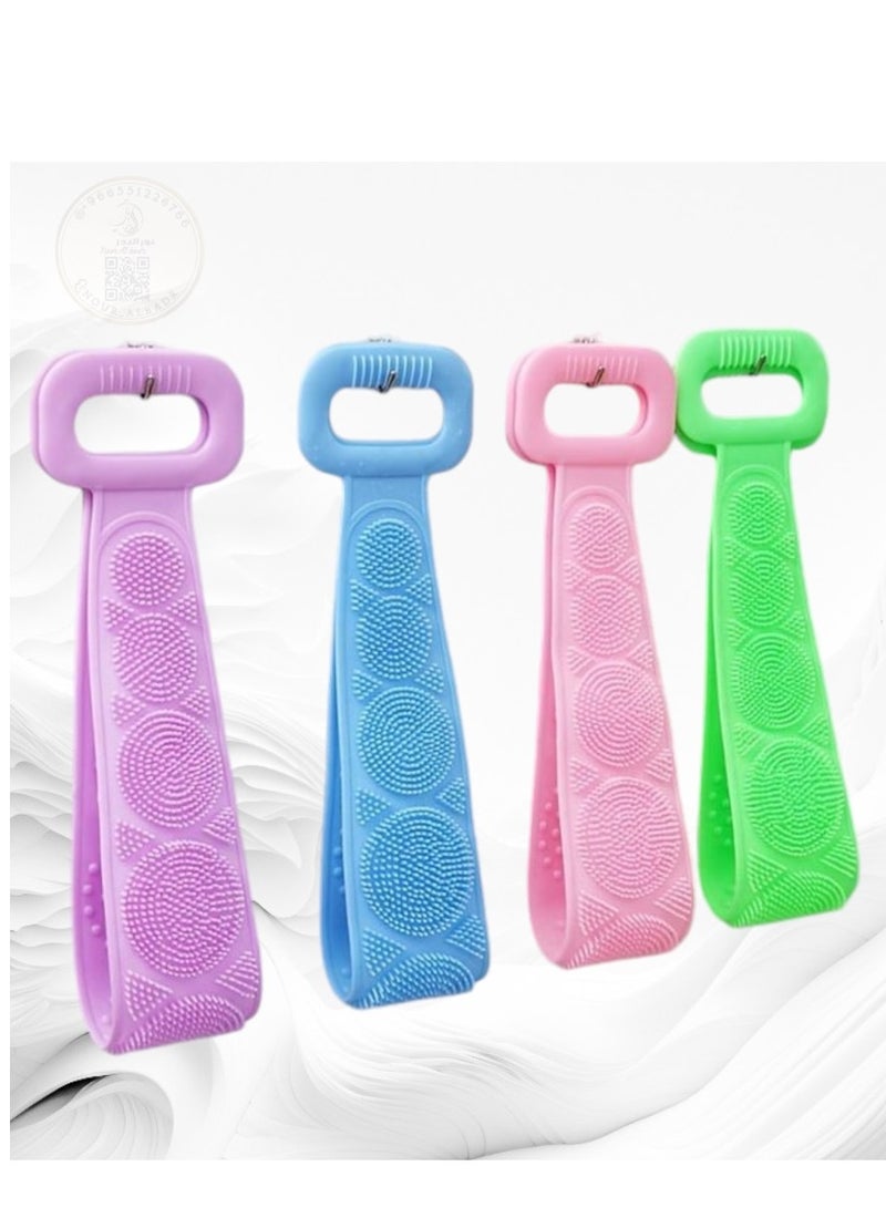 One Piece Random Color Silicone Body Scrubber/Bath Body Cleaning Belt/Skin Brush Belt For Skin/Bathing/Body Dirt Removal For Kids Men's & Women Multi color  - Image 1