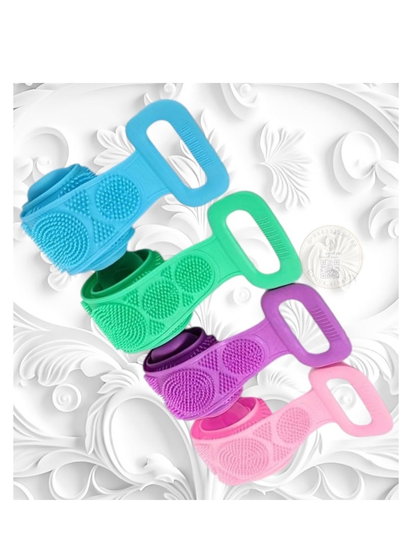 One Piece Random Color Silicone Body Scrubber/Bath Body Cleaning Belt/Skin Brush Belt For Skin/Bathing/Body Dirt Removal For Kids Men's & Women Multi color  - Image 2
