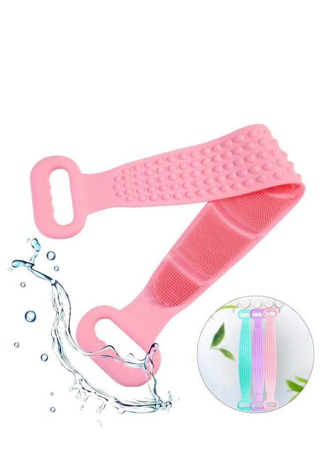 One Piece Random Color Silicone Body Scrubber/Bath Body Cleaning Belt/Skin Brush Belt For Skin/Bathing/Body Dirt Removal For Kids Men's & Women Multi color  - Image 4