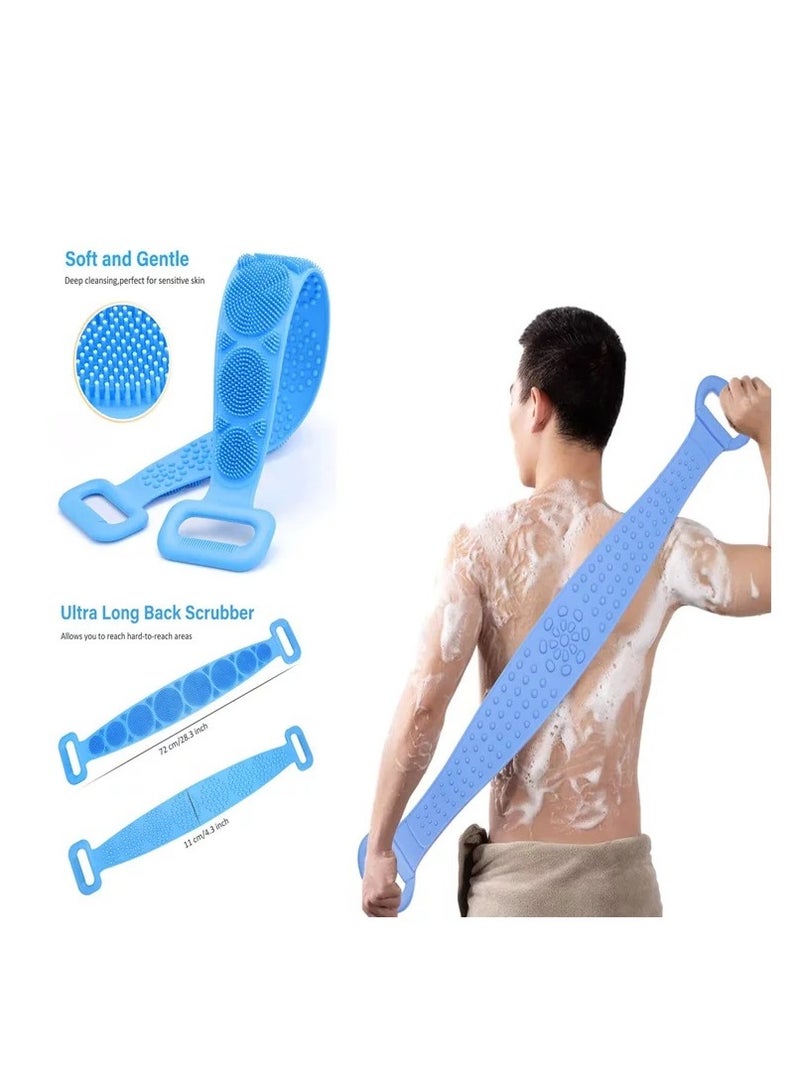 One Piece Random Color Silicone Body Scrubber/Bath Body Cleaning Belt/Skin Brush Belt For Skin/Bathing/Body Dirt Removal For Kids Men's & Women Multi color  - Image 5