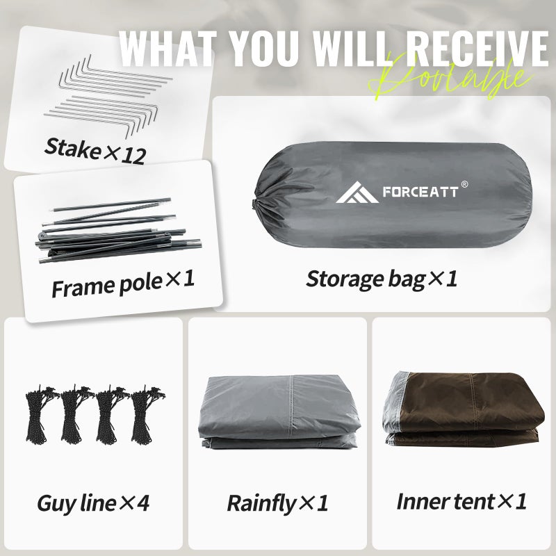 Forceatt Tent for 2 Person is Waterproof and Windproof, Camping Tent for 3 to 4 Seasons,Lightweight Aluminum Pole Backpacking Tent Can be Set Up Quickly,Great for Hikingâ€¦ - Image 4