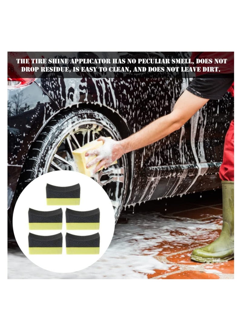 Car Tire Cleaning Sponge Set - 5 Professional Wheel Wash Applicators for Easy Tire Dressing and Corner Cleaning - Curved Design for Effective Car Care and Maintenance. - Image 2