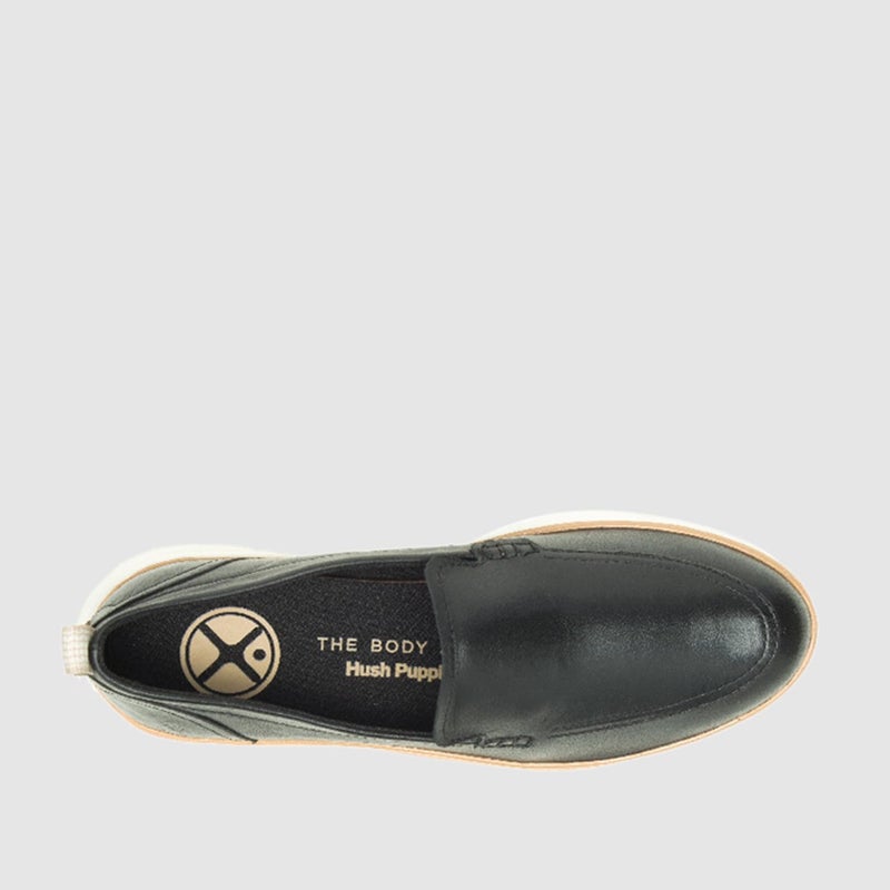 HUSH PUPPIES Black Leather Slip-On Shoes - Image 4