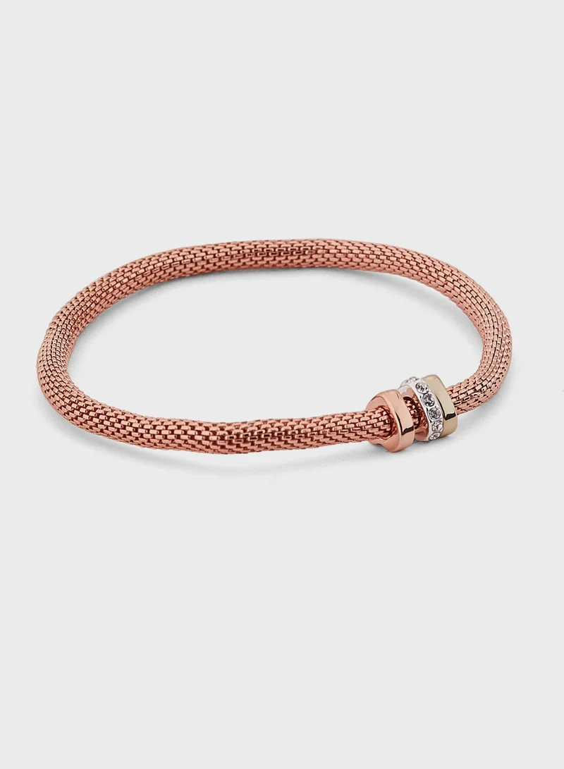 BUCKLEY LONDON Mesh Stretch With Three Rondelles Bracelet