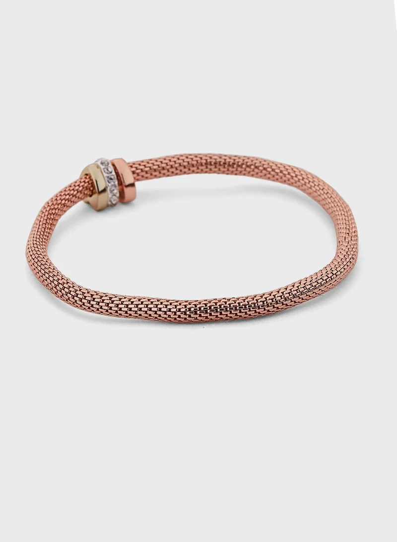 BUCKLEY LONDON Mesh Stretch With Three Rondelles Bracelet
