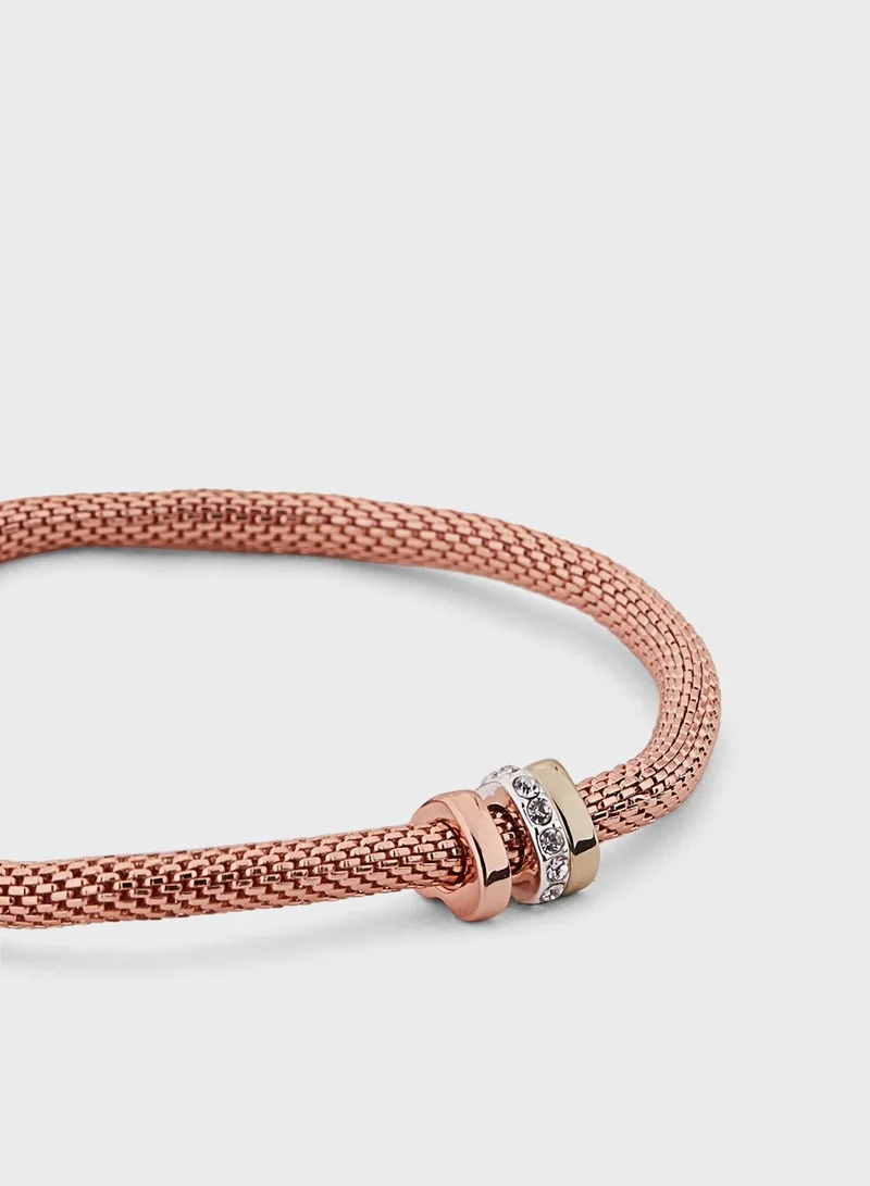 BUCKLEY LONDON Mesh Stretch With Three Rondelles Bracelet