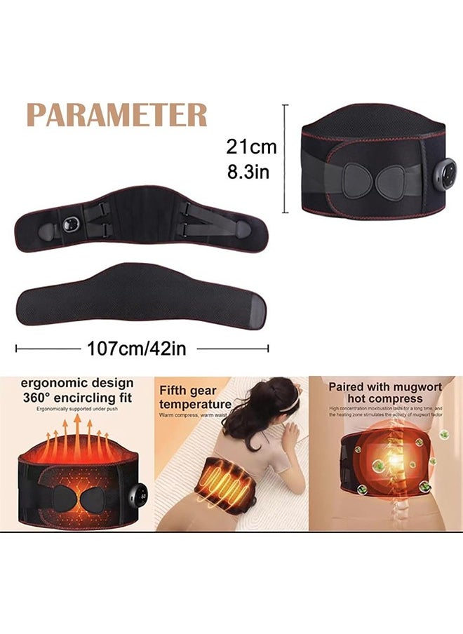 JCB CHIC Heated Waist Belt, Wearable Electric Heating Pad with Vibration Massage for Low Back, Waist and Belly, Cordless Heating Belt Massager for Keep Warm and Pain Relief (D108)  - Image 2