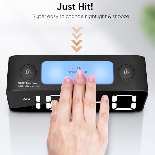 HOME SKILL 7-Inch Digital Alarm Clock, Table Clock, RGB Color Display, Night Light Dimmer, USB Ports, Super Loud Alarm for Heavy Sleepers for Home, Office, Student, Bedroom, Living Room (RGB Color Clock) - Image 4