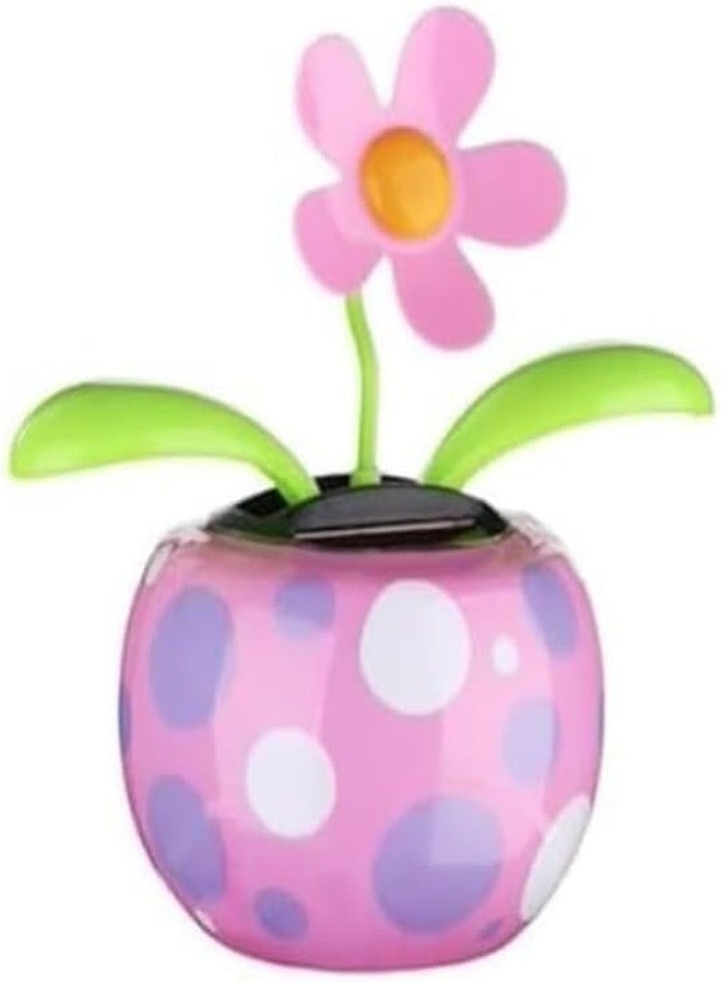 WaigN Purple Solar Dancing Solar Powered Dancing Pink Flower in Colorful Shape Flip Flap Animated Bobblehead Dancer Window Sun Catcher Car Dashboard Decor Solar Power Kits, Decorations - Image 1