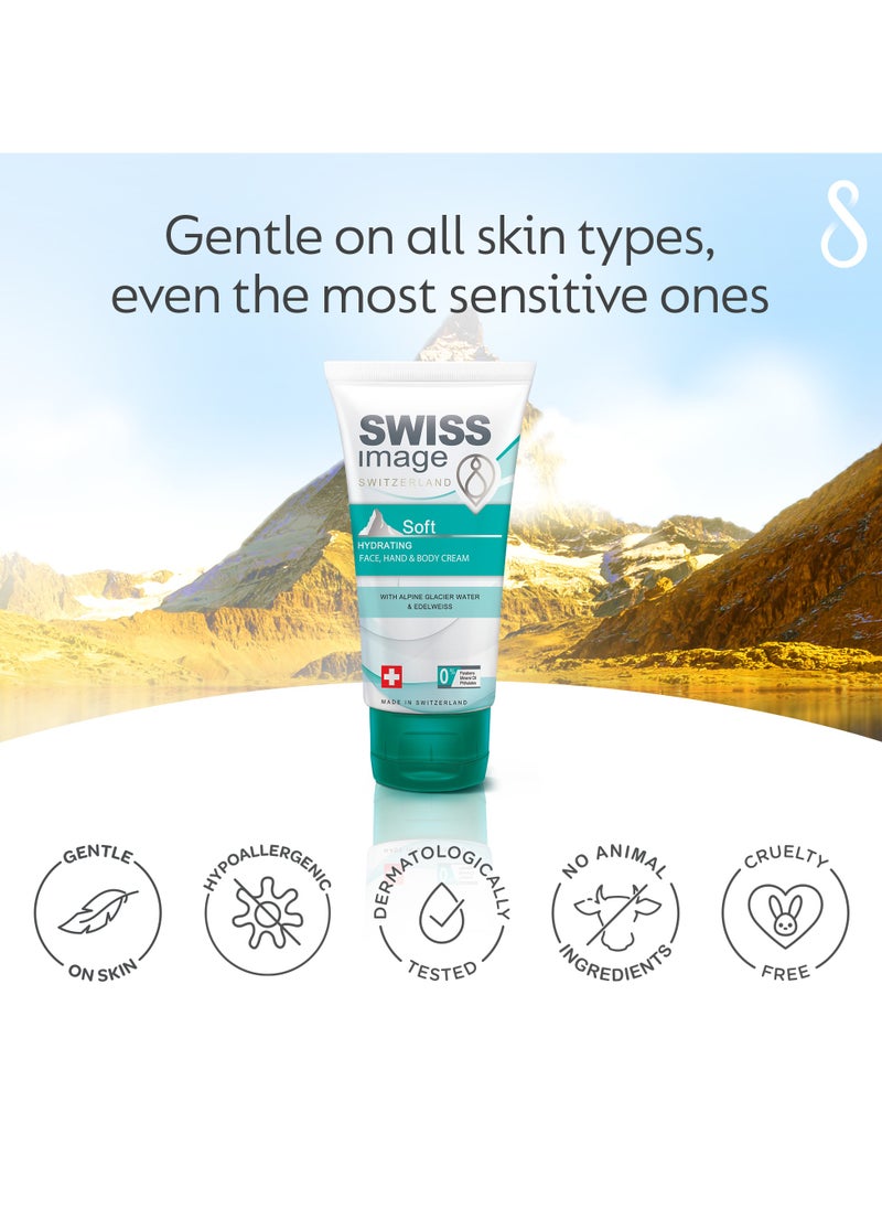 Soft Hydrating Hand & Body Cream 75 ml | Instant Hydration & Non Greasy enriched with Alpine Glacier Water & Edelweiss for Daily Use