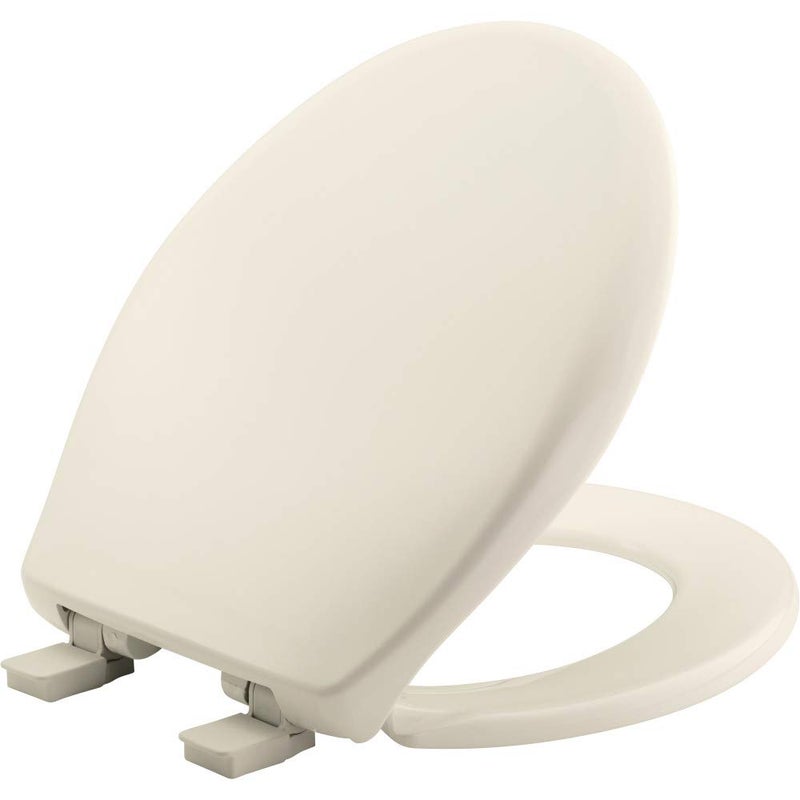 Bemis Aurora Slow Close Toilet Seat Easy Clean Hinges and Adjustable Perfect Fit Plastic Seat Made in USA Round Biscuit - Image 2