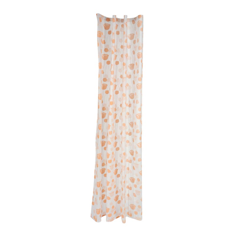 SHAVIN PVC Rose Flower Print Bathroom Shower Curtain with Hooks -Pack of 2 (54 x 84 Inches, Orange) - Image 3