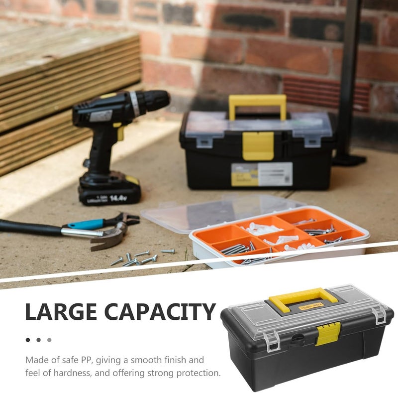 LABRIMP Multi-functional Tool Box Organizer with PP Construction Portable Storage Container for Home Car and Outdoor Repair for Parts Screws Nails and Mechanical Tools - Image 3