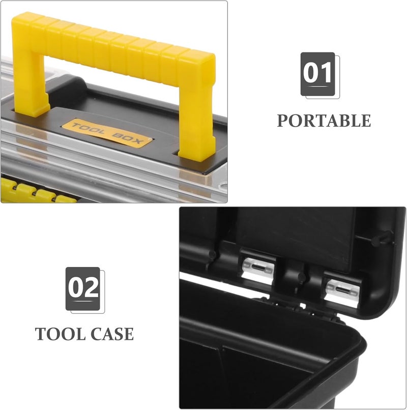 LABRIMP Multi-functional Tool Box Organizer with PP Construction Portable Storage Container for Home Car and Outdoor Repair for Parts Screws Nails and Mechanical Tools - Image 5