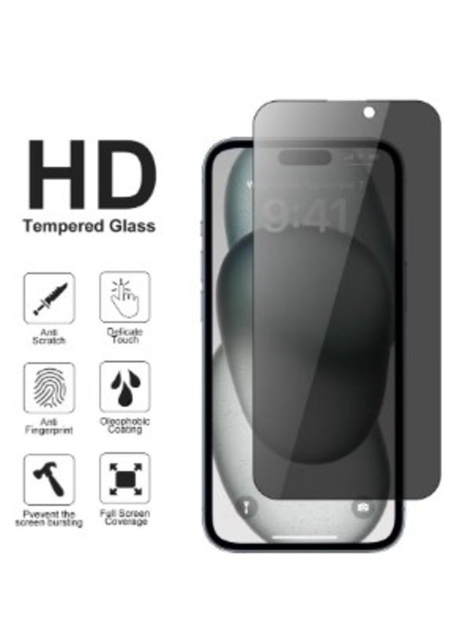 Admos Privacy Screen Protector iPhone 15 promax 6.1", 5D Tempered Glass Screen Protector for Apple iPhone 15 pro 6.1nch Black/Clear - Image 4
