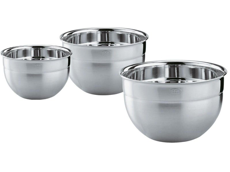 RÃ¶sle Rosle 15700 Stainless Steel 3 Piece Set for Mixing Prep Serving Bowls 17qt 33qt 57qt 