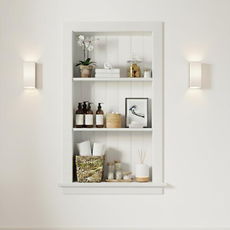 Houseables Recessed Wall Niche, Recessed Medicine Cabinet, Medicine Cabinet Insert, In Wall Shelf, Bathroom Niche, Insert for Drywall, Between Studs Shelf Replacement, Without No Mirror, 14x24 (17x27) - Image 1