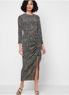 Jovonna London Leopard Print Ruch Detail Midi Dress  - Image 4