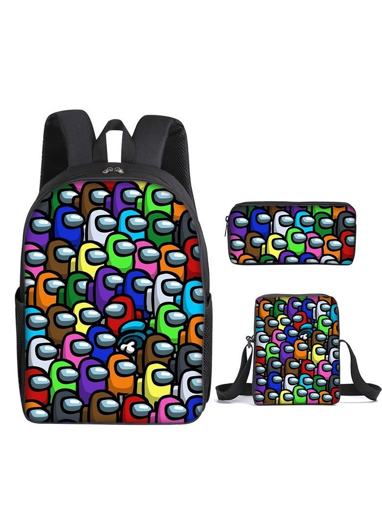 Among Us Backpack For Primary And Secondary School Students Three-Piece Set 29*16*42cm