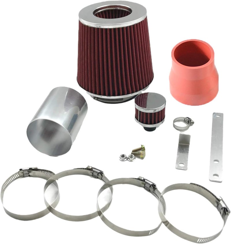 MOOSUN 2.75 Inch Short Intake Pipe Cold Air Intake Piping Kit with Filter fit for 1999-2005 Volkswagen Jetta Beetle Golf 1.8L 1.9L 2.0L 2.8L 2000-2006 for Audi TT/TT Quattro 1.8L Turbo Engine (Red) - Image 3