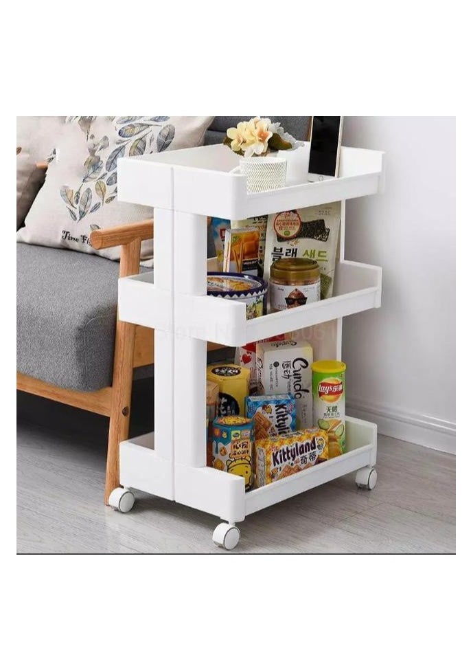 3-Tier Vegetable Basket Rolling Cart, Multi-functional Fruit Storage Cart