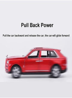 die cast 1/32 for Rolls-Royce Cullinan Alloy Car Model Diecasts Toy Car Model Sound,  Light, Pull Back and Opened Doors Kids & Adult Gifts (Red, No Box)  - Image 3