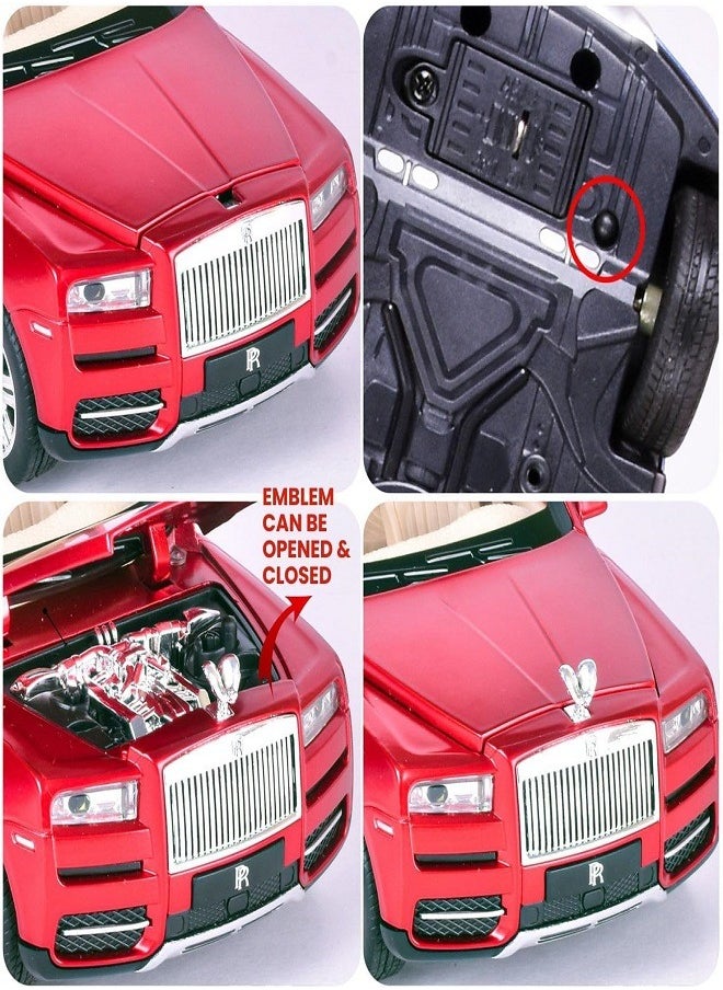 die cast 1/32 for Rolls-Royce Cullinan Alloy Car Model Diecasts Toy Car Model Sound,  Light, Pull Back and Opened Doors Kids & Adult Gifts (Red, No Box)  - Image 4