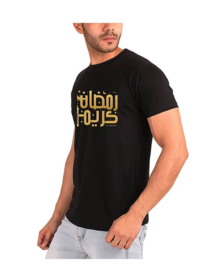 PRINTSHOP4ME Ramadan Printed Round Neck Cotton Mens Tshirt Design 7 - Image 4