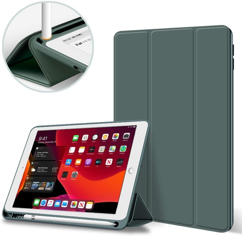 Oaky Cover Compatible with Apple iPad Pro 10.5 inch 2017 with Pencil Holder Auto Sleep/Wake Cover Model - A1701, A1709 - Dark Green - Image 4