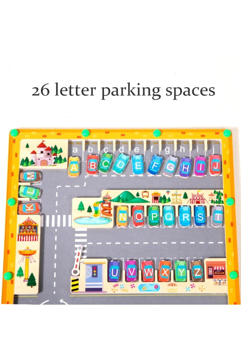 F.A.M.S Magnetic Alphabet Maze Puzzle – Educational Toy for Kids – Learn Letters with Car Parking Game - Image 4