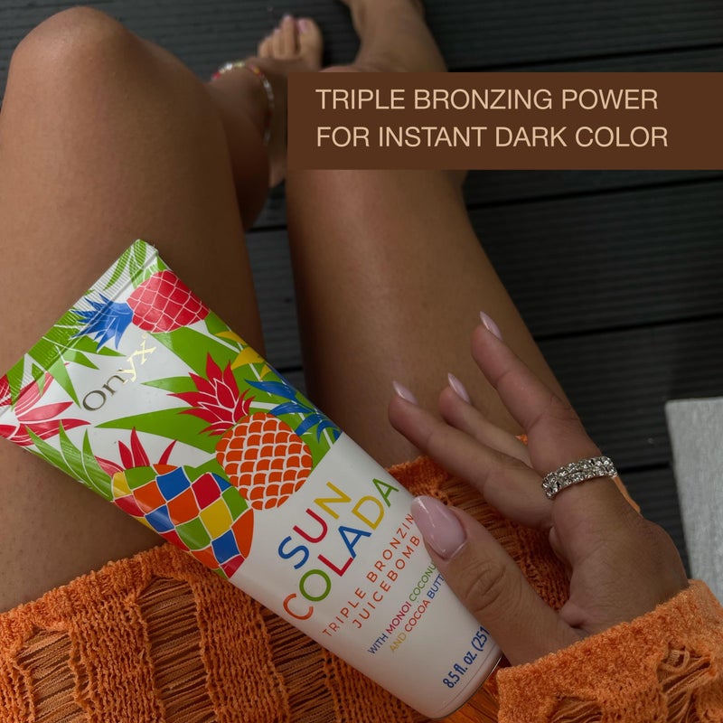 Onyx Suncolada Triple Bronzing Lotion for Tanning Bed - Indoor Dark Tanning Accelerator with Bronzer | Anti-Aging, Hydrating, Streak-Free formula | 8.5 fl oz - Image 2