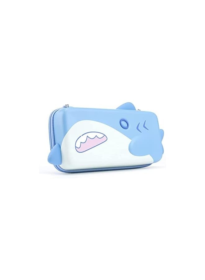 PROMASS Cute Carry Case Compatible with Nintendo Switch/Switch OLED - Portable Hardshell Slim Travel Carrying Case fit Switch Console & Game Accessories -- Shark  - Image 1