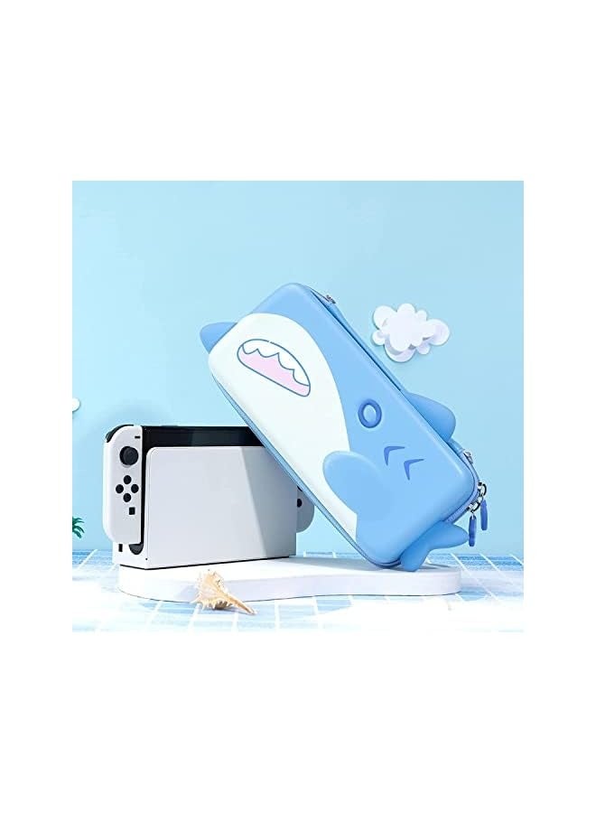PROMASS Cute Carry Case Compatible with Nintendo Switch/Switch OLED - Portable Hardshell Slim Travel Carrying Case fit Switch Console & Game Accessories -- Shark  - Image 5