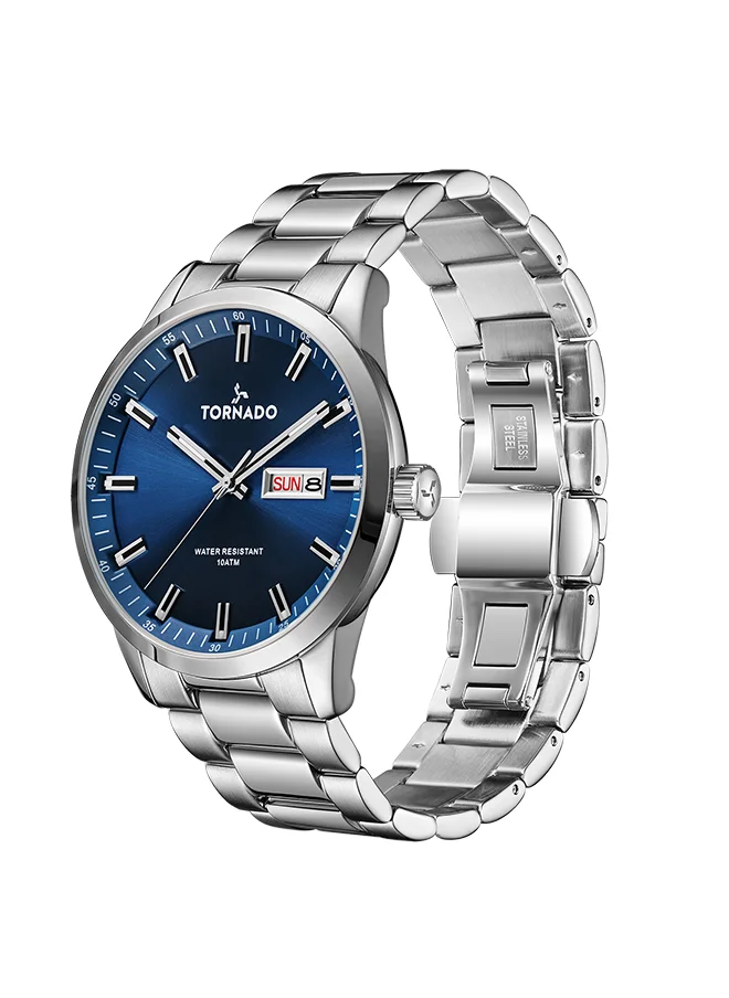 TORNADO Men's Analog Stainless Steel Wrist Watch T23001-SBSN - 43 Mm