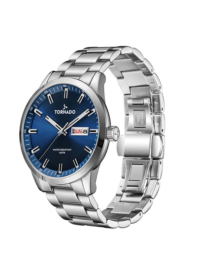 TORNADO Men's Analog Stainless Steel Wrist Watch T23001-SBSN - 43 Mm