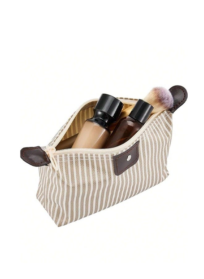 3-piece makeup bag set, quilted makeup bag, large makeup bag, cute cotton makeup bag for women, travel toiletry storage bag, daily storage bag, suitable for work/business trips/travel, great gift choice - Image 2