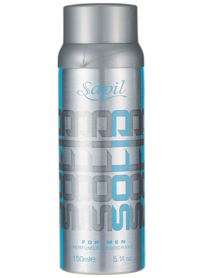 sapil مجموعة هدايا مكونة من قطعتين من Solid Blue EDT Spray بحجم 3.4 أونصة ومزيل عرق معطر بحجم 5.1 أونصة للرجال - Image 3
