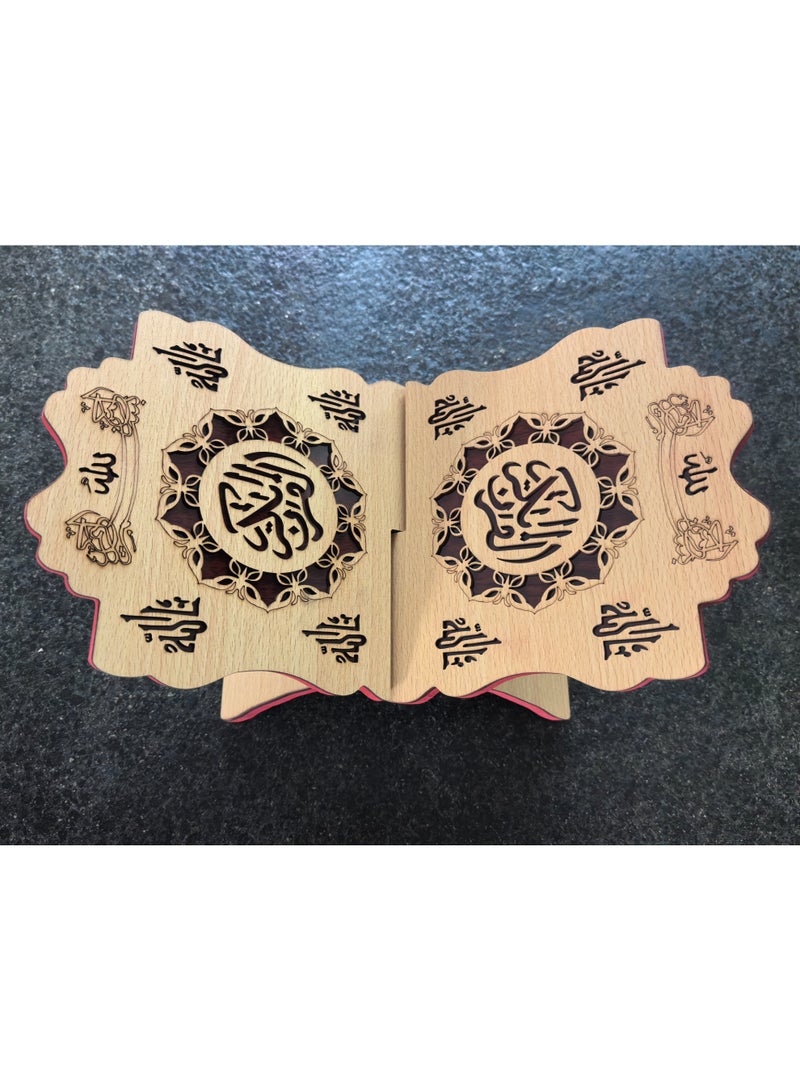 Fianser Handcrafted Wooden Quran Stand (Rehal) – Double-Sided Intricate Carved X-Shape Book Holder – Traditional Foldable Prayer Rest for Holy Book - Image 2