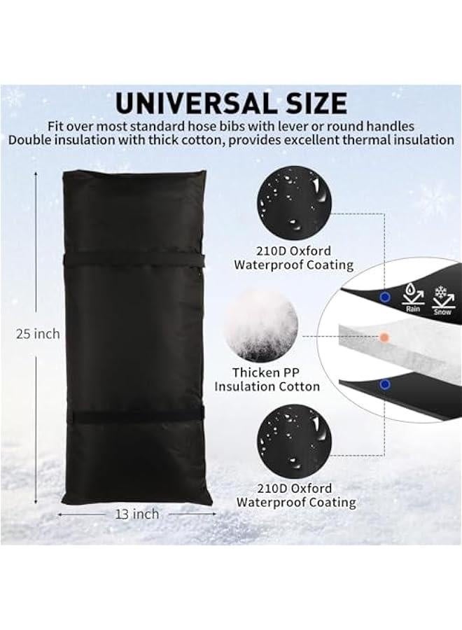 Generic Outdoor Water Faucet Cover for Winter, 25 x 13 Outside Thickened Yard Sot Cover for Winter Freeze Protection, Reusable Waterproof Faucet Socks - Image 3