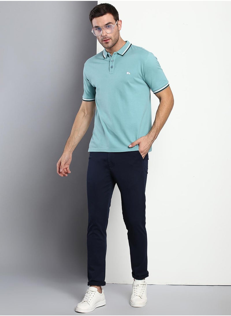 Dennis Lingo - Men's Navy Tapered Fit Cotton Chino - Image 1
