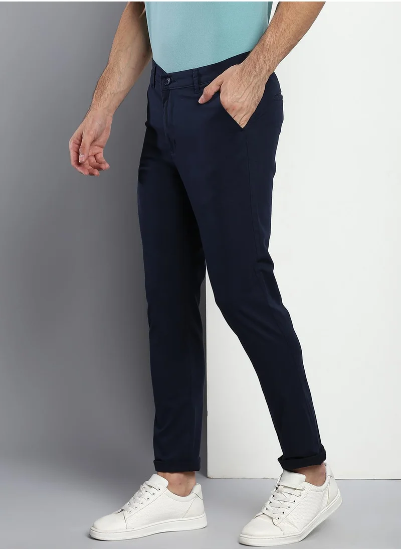 Dennis Lingo Men's Navy Tapered Fit Cotton Chino