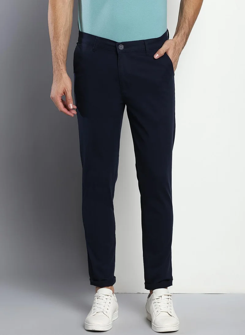 Dennis Lingo Men's Navy Tapered Fit Cotton Chino