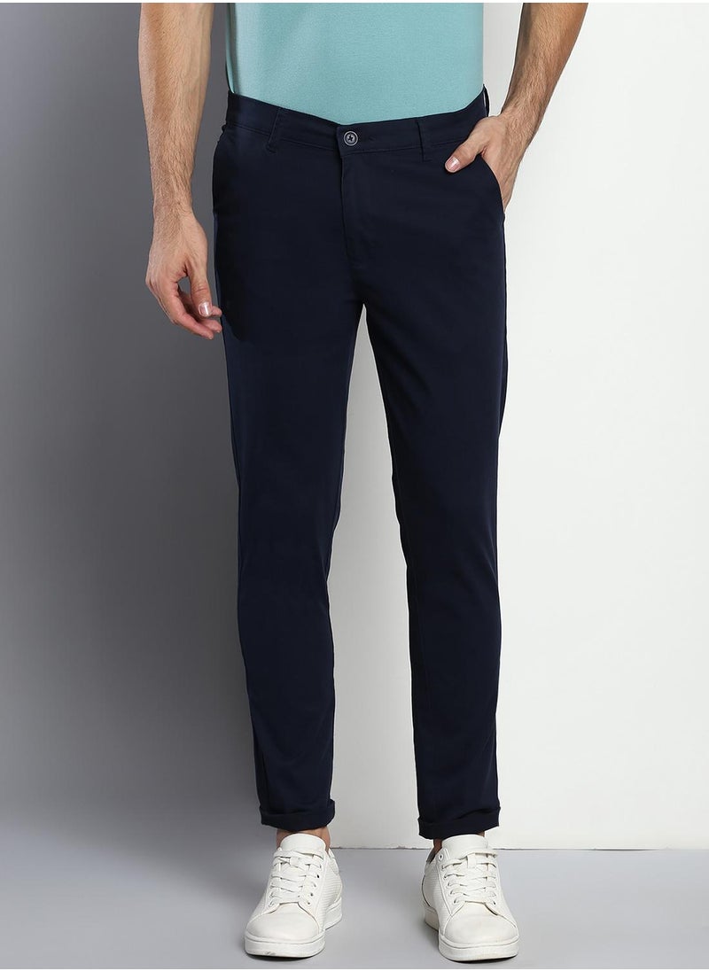 Dennis Lingo - Men's Navy Tapered Fit Cotton Chino - Image 1